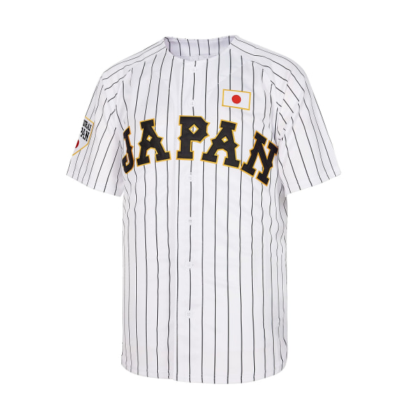 Japansk stripete rugbytrøye nr. 16 Svart Hip Hop festtrøye Brodert fotballdrakter filmversjon White XXL