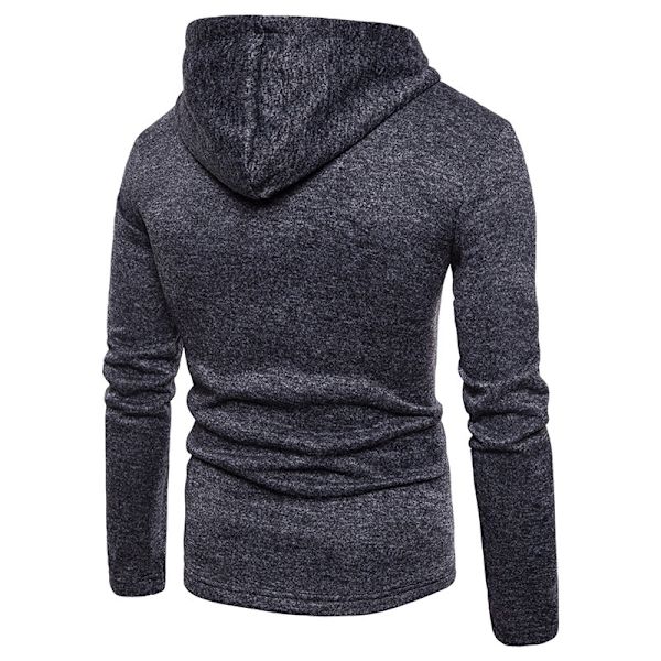 Syksyn ja talven miesten takki neule lumikello hupullinen vapaa-ajan takki vetoketju miesten vaatteet takki Gray 4XL