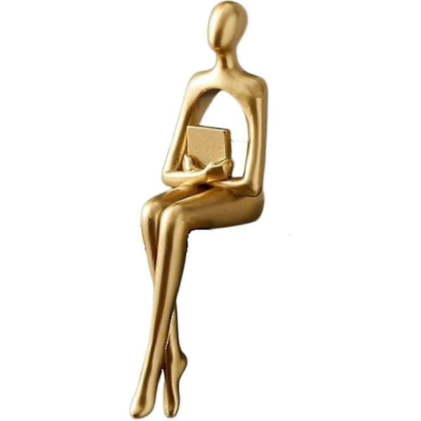 Gyldne abstrakte hyldefigurer, Abstrakt mand statue kollektion udskåret kunst action statue ornament ornament til studie kontor