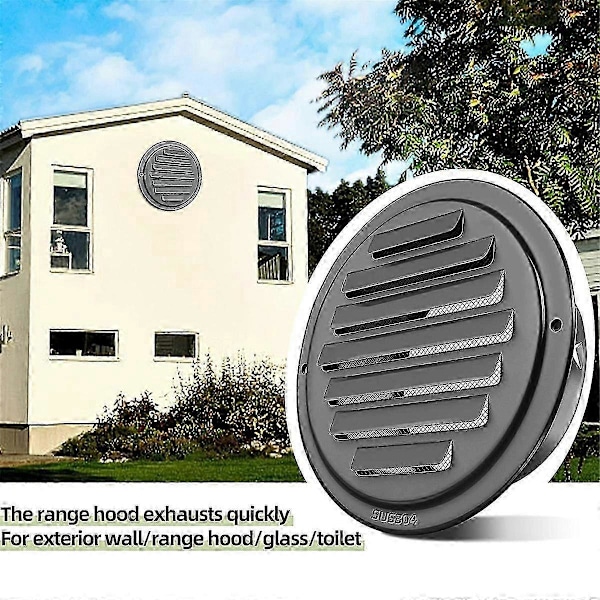 4 tommer 304 Rustfrit Stål Luftventiler, Lamelgitter Dæksel Ventilationshætte Flad Kanal Ventilation Luft Ve