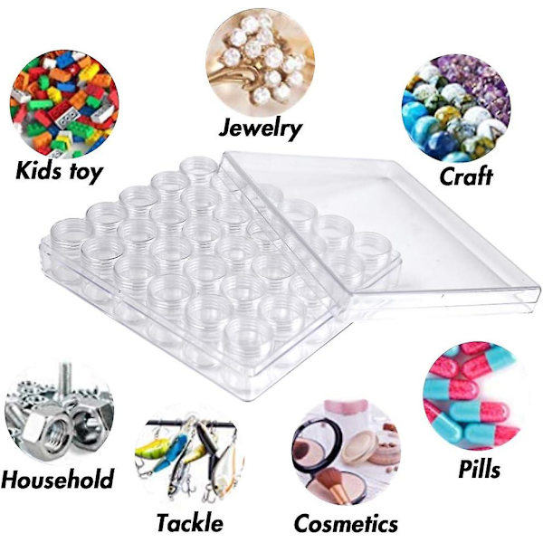 5d Broderi Diamant Oppbevaringsboks, Transparent Plast Perlebeholder, Diamantmaleri Beholder Oppbevaringsboks Med Lokk, Smykker DIY Kunsthåndverk Negl D