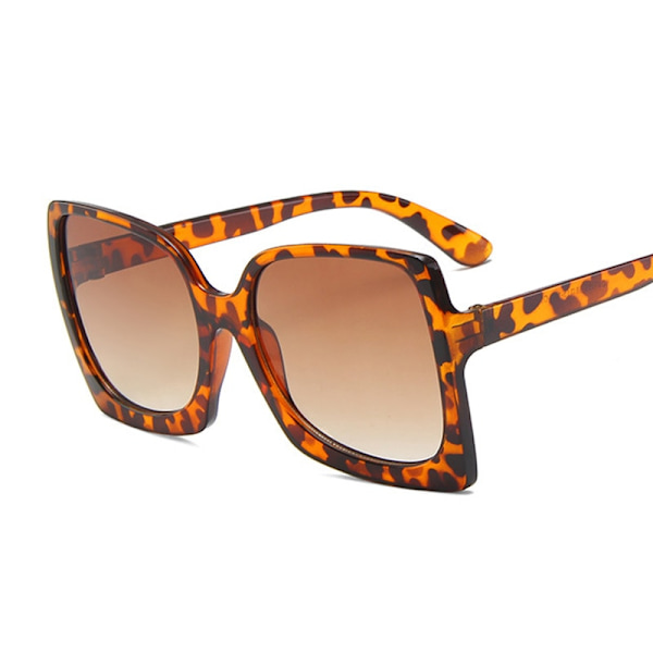 Överdimensionerade fyrkantiga solglasögon dammode solglasögon dam stor ram retro spegel retro lyx Leopard Style5