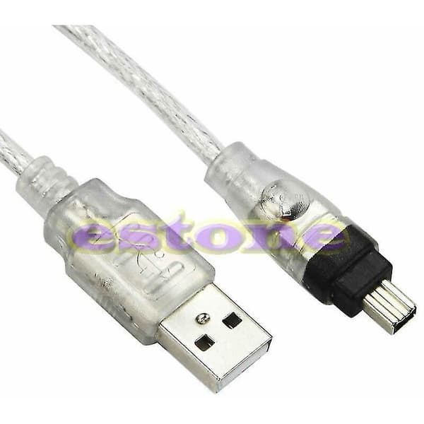 1,5 m ny USB til Firewire IEEE 1394 4-pinners Ilink-adapterkabel