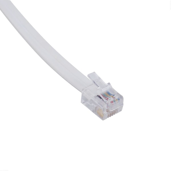 6P6C RJ11 Telefonforlengelse Faks Modem Kabel Linje 3m Lengde Hvit