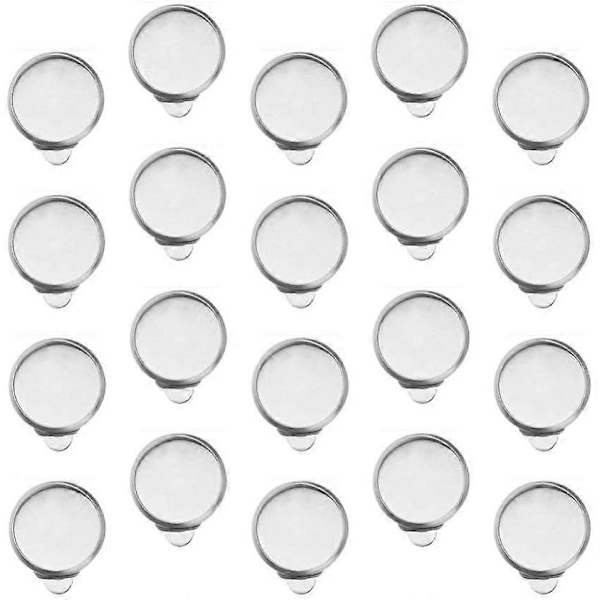 50 stk. Ørering Cabochon Indstillinger Clipon Ørering Emner til Smykkefremstilling og DIY Håndværk Sølv 12mm