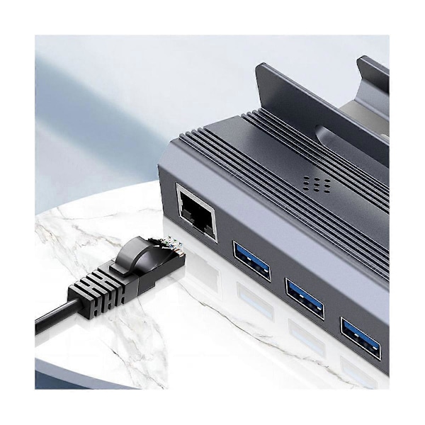 Rocoren-telakointiasema 6 in 1 HUB USB Type C -yhteensopiva 4K 60Hz RJ45 USB 3.0 SteamDeck-lataus