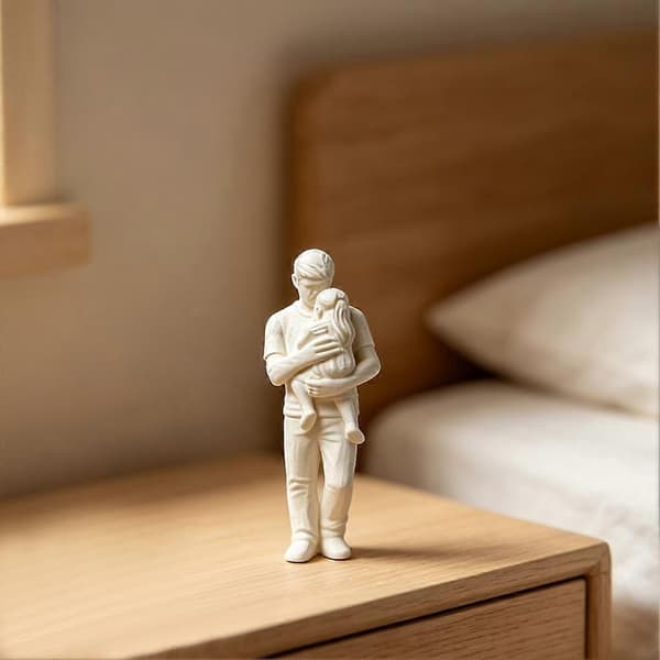 3D-printet far-barn-figur – pappas bursdagsgave fra datter til farsdagen