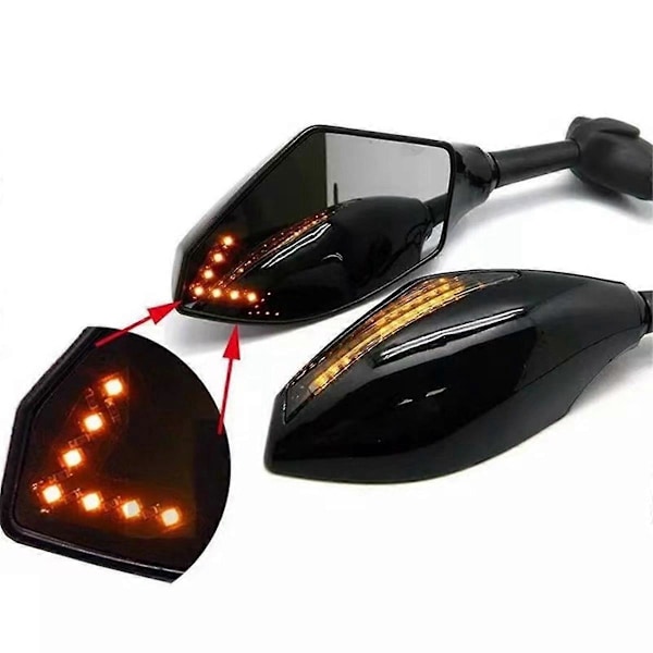 Motorcykelsidospegel med blinkers för skruvposition 2,2cm-6,5cm Motorcykel