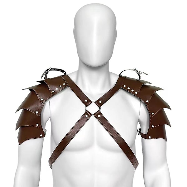 Double Armor - Ruskeat vahvat miesten nahkavaatteet, haarniska, nahkavaatteet, lavaesitykset, joulupuvut, Sm aikuisten lelut
