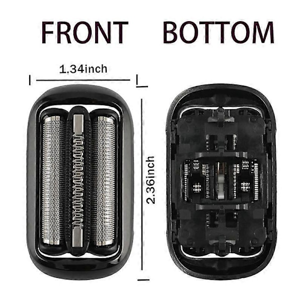 2-pack Serie 5/6 53B Ersättningshuvud för Elektrisk Rakapparat 5020Cs 5018S 5035S 5049Cs 5050Cs 602
