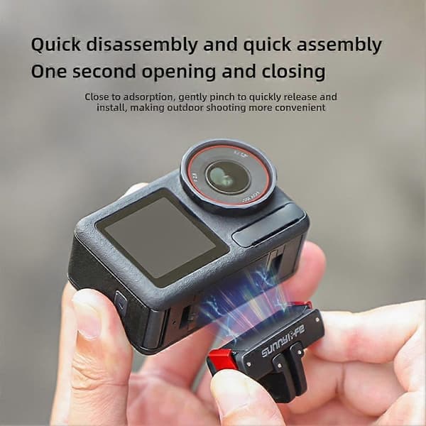 For OSMO ACTION 5 Pro Magnetic Quick Release Adapter Foldable Flat Expansion