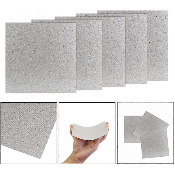 5 kpl Mikroaaltouunin aaltojohdinsuoja Universaali kiillelevy mikroaaltouuniin, kiillearkki 12*10cm, helppo leikata mikroaaltouunin korjaamiseen