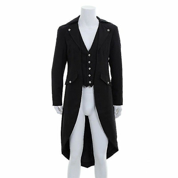 Gotisk Steampunk Frakkejakke Black M