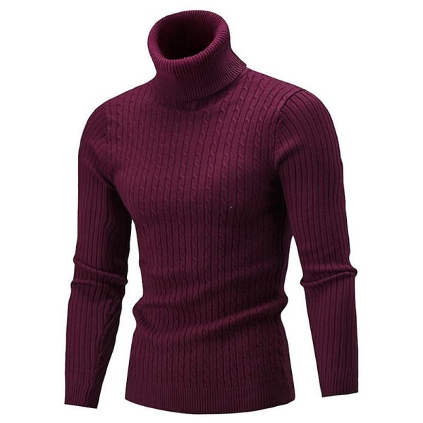 Vinter Varm Rullekrave Sweater Casual Herre Rullekrave Varm Strikket Sweater Hold Varmen Herre Jumper Strikket Uld Sweater Beige XL (70-80KG)