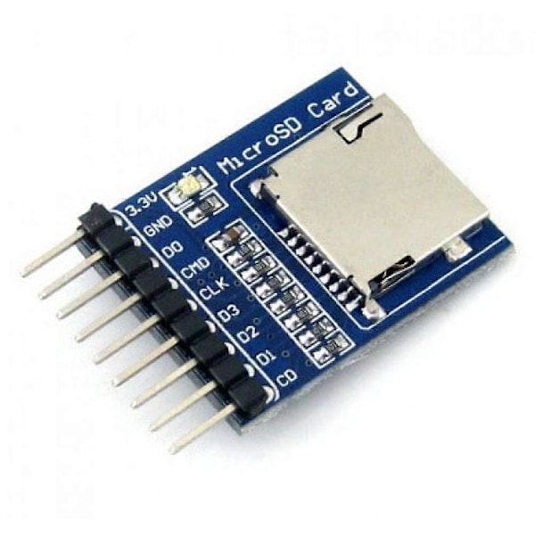 Micro-SD (TF) -kortin tallennusmoduulin kehityskortti SD-korttimoduuli SD-kortin pidike 2,54 mm nousu f