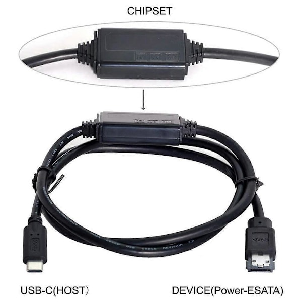 ESATA - USB C -kaapeli USB Type C urosliitin ESATA ESATAp HDD -kaapeli