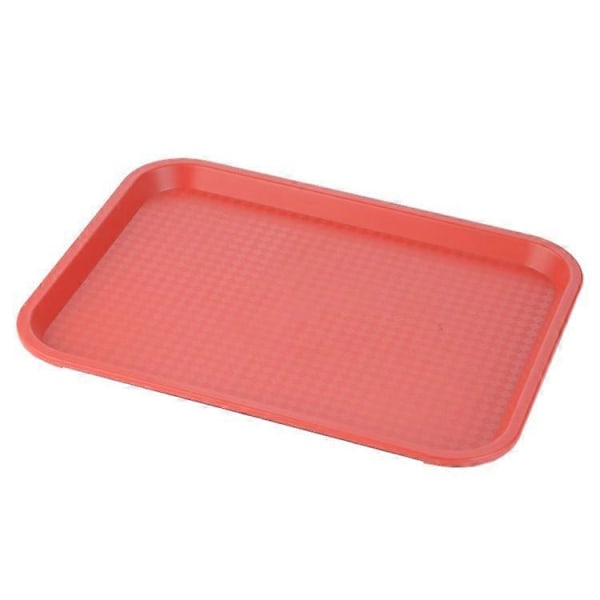 45x35cm Rektangulært Fast Food Brett Hotell Restaurant PP Serveringsbrett, Størrelse L (BPA-fritt, Ikke FDA-sertifisert) Red