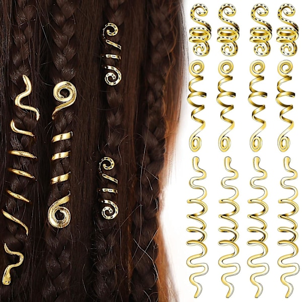 12 st Håraccessoarer för flätor Keltiska hårsmycken Legering Dreadlock-accessoarer Smycken för hår Spiral Flätsmycken Spole Juvel Hår Manschetter Orm Hårklämmor