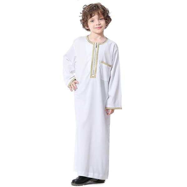 Drenge Saudi Muslim Islamisk Kaftan White 160CM