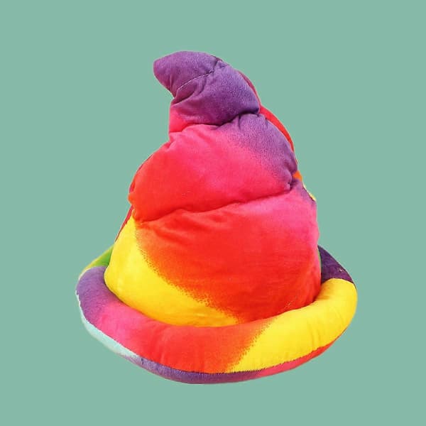 Shithead-hatt for menn, brun, én størrelse, smileyfjes, tilbehør, temafest - gradientfarge