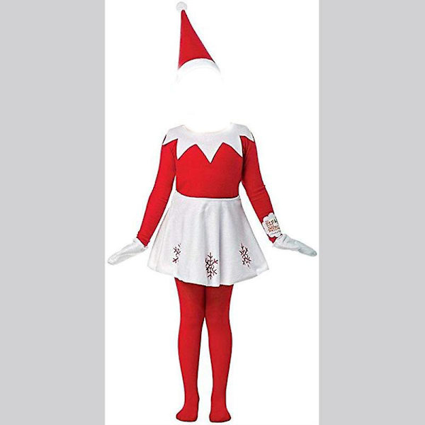 Børne Elf Kostume Voksen Elf Kostume Rød Nytår Cosplay Festkjole Familie Halloween Julefest Fancy Kjole Tøjsæt female 160 cm
