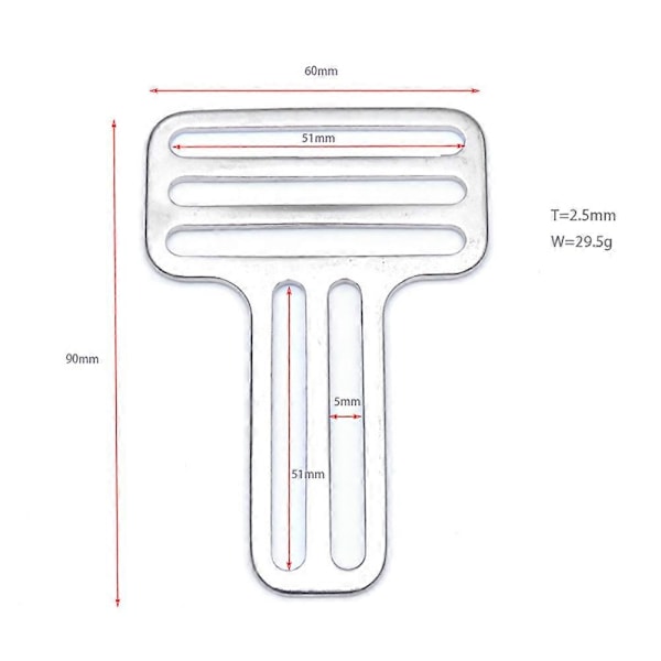 Rustfritt stål Sidemount Webbing Strap Keeper for dykking Passer for 5cm Webbing Slitesterk BCD Tilgang