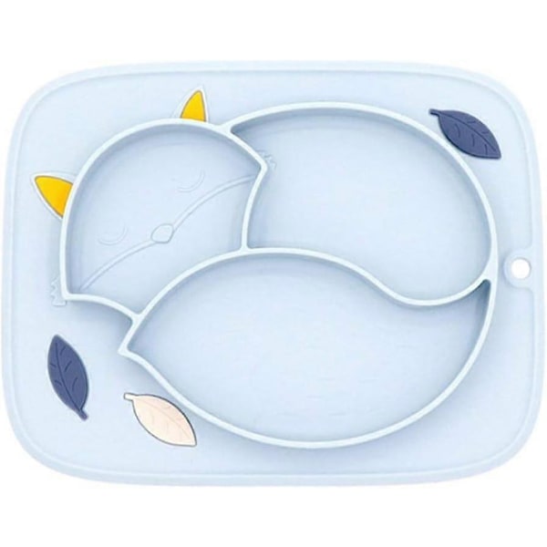 Silikonmiddagstallerkener for barn med seksjoner, barnetallerkener delt, sklisikker silikon med sugekopp for baby