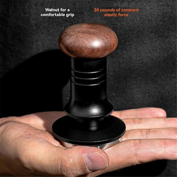 Elastisk Tamper Balanserad Kraft Fyllningspulver Hammare Justerbar Press Kaffe Impact Pulver Hammare 58