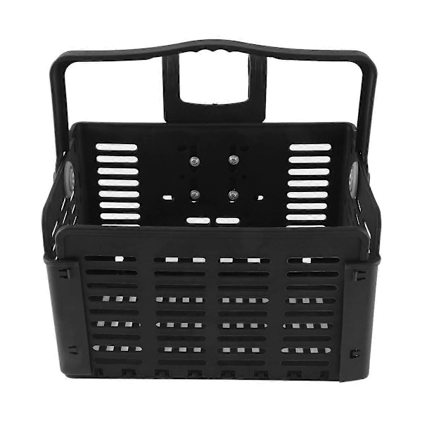 Sammenklappelig Bagagekurv til Cykel, Sort, 31,5 x 22,5 x 20,5 cm/12,4 x 8,8 x 8,0 tommer (Åben) Universal Cykelkurv, B