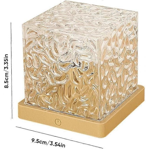 Luminorthe Luminorth Cube Lampe, Himmelsk Vannlampe, Nordlys Cube Midnatt Aura Lampe, 16 Farger Dynamisk Vannbølge Nattelys med Fjernkontroll, L