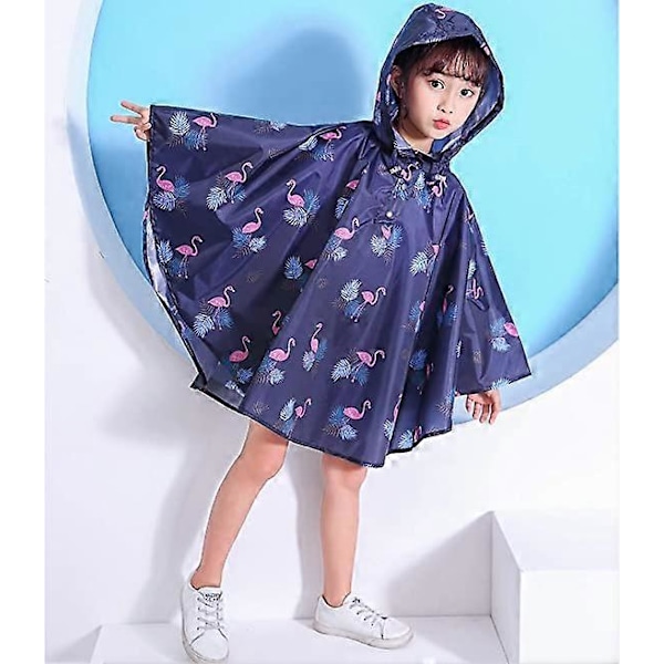Regnjakke Unisex Barn Jenter Poncho Barn Regnjakke Hette Regnjakke Flaggermusvinge Hette 1-12 År Anbefalt Høyde 80-100CM