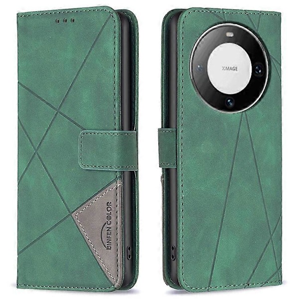 BINFEN COLOR BF05 Kompatibel med Huawei Mate 60 Pro / Mate 60 Pro+ Wallet Præget Læder Telefon Cover Stativ Green