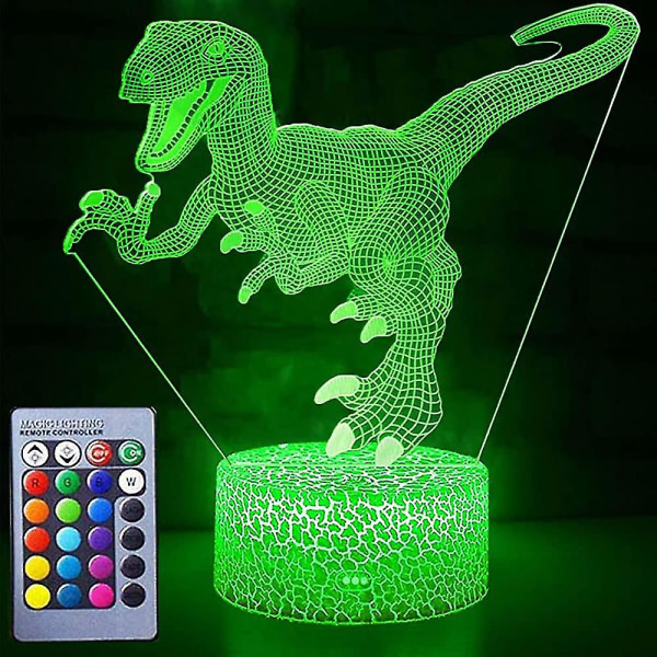 Shxx 3d Dinosaur Nattlampa För Barn Sovrum, Touch Sensor Nattlampa Med Fjärrkontroll USB Uppladdningsbar 7 Färg Led Dinosaur Sänglampa Dinosaurie Leksaker För