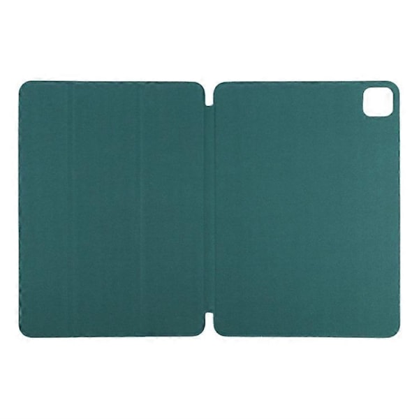 Kompatibelt Fodral för iPad Pro 11 (2024) PU Läder Tri-fold Ställ Magnetisk Stängning Tablet Skydd DarkGreen