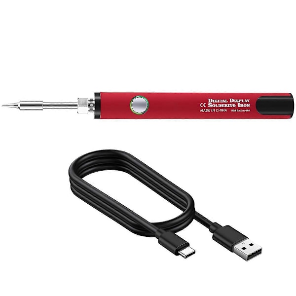 510 Gänga Mini Lödkolv Kit 3-Växlad Justerbar Spänning med Lödkolvsspets 650mAh USB Rec