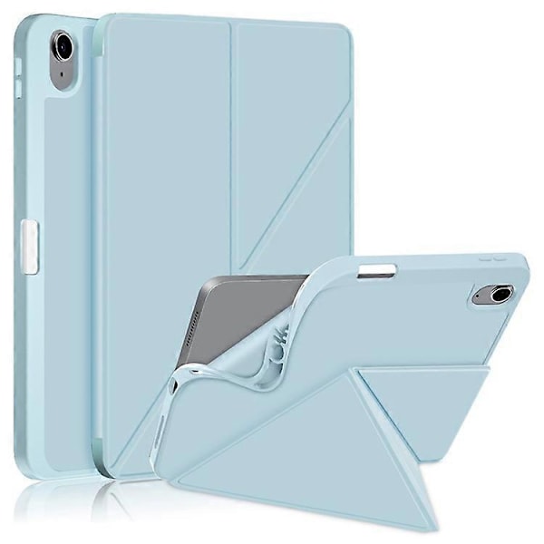 Kompatibel med iPad 10.9 (2022) / iPad 10. generation Origami Stand PU Læder Tablet Case Auto Vågn/Sov Pen Slot Beskyttelsescover Azure