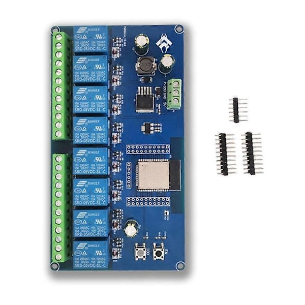 ESP32 WIFI Bluetooth BLE 8-vägs Relämodul ESP32-WROOM Sekundär Utvecklingskort DC5-30V Ström S