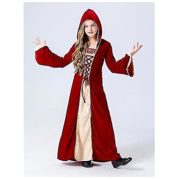 Halloween lasten puku Punahilkka Retro Prinsessa Pitkähihainen Keskiaikainen  mekko Court Style Vampire Witch puku 110cm 7159 | 110cm | Fyndiq