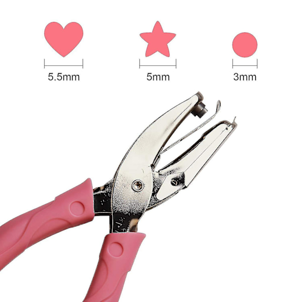 1mm Hålslag Hålslagare Pappershålslagare Med Rosa Grepp För Papper (liten Cirkel) Star