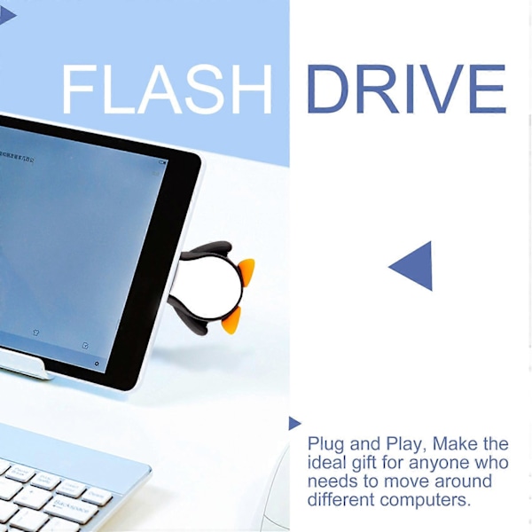 16GB Nyhed Sød Baby Pingvin USB 2.0 Flash Drive Data Memory Stick Enhed - Sort og Hvid