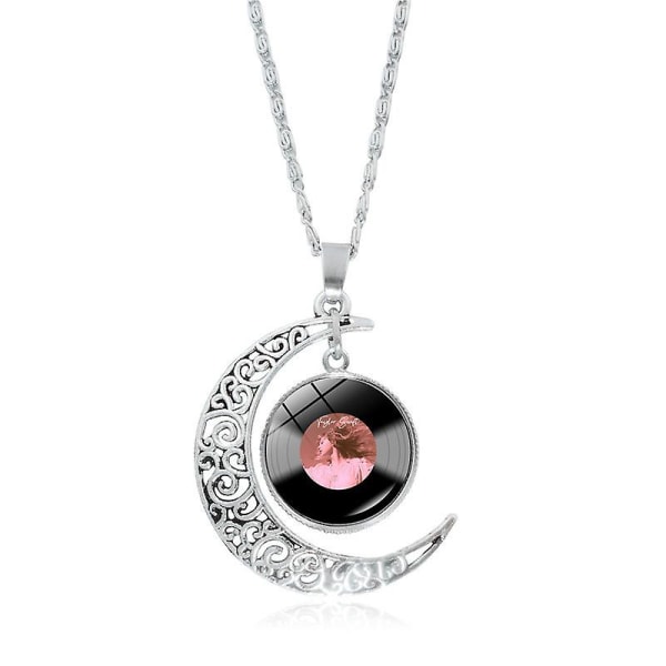Mångsidigt ihåligt måne Taylor Swift vinylskiva hängsmycke halsband style6