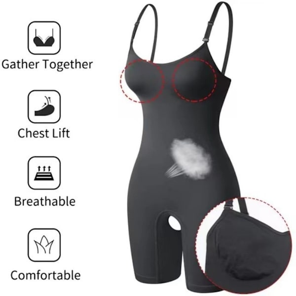 Dame Gymnastik Sport Høj Talje Butt Lifting Bodysuit Sexet Rygløs Bodysuit A-skin L