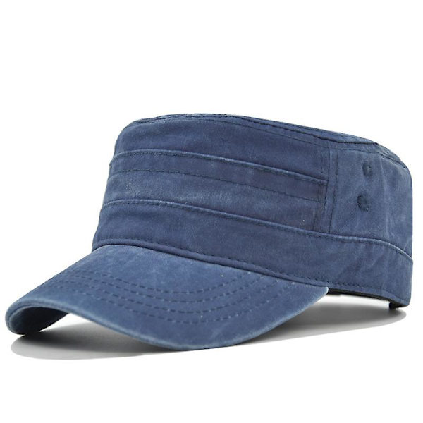 Flad Top Kasket Retro Baseball Kasket Militærkasket navy blue