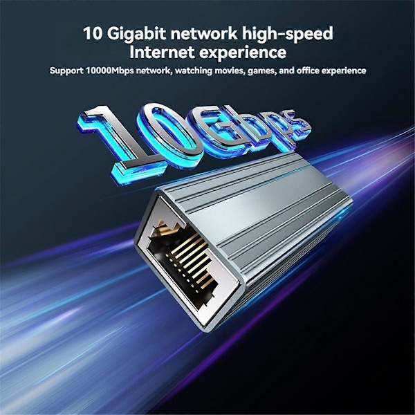 10 Gbps RJ45 -liitin naaras-naaras Gigabit-verkon jatkaja 2 kpl