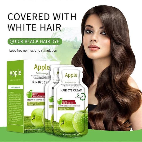 Äppelhårfärg 30ml*10st Växtformel Hårfärgningskit natural black