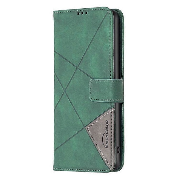 BINFEN COLOR BF05 Kompatibel med Motorola Moto G54 5G Etui Præget Læder Stand Telefon Cover Green