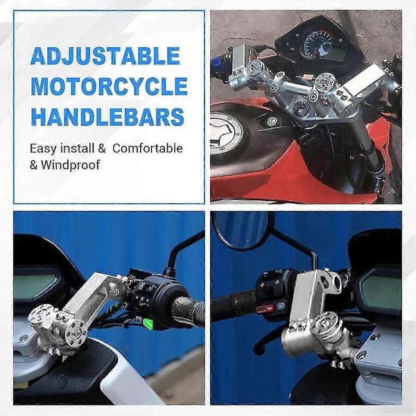 Justerbart motorsykkelstyre, avtakbart styresystem for 125cc scooter sølv