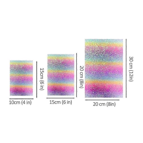flexibla glitterark, Glittertyg, Regnbågsgradienttyp, Handgjord DIY V8L9 Fine glitter20*15cm