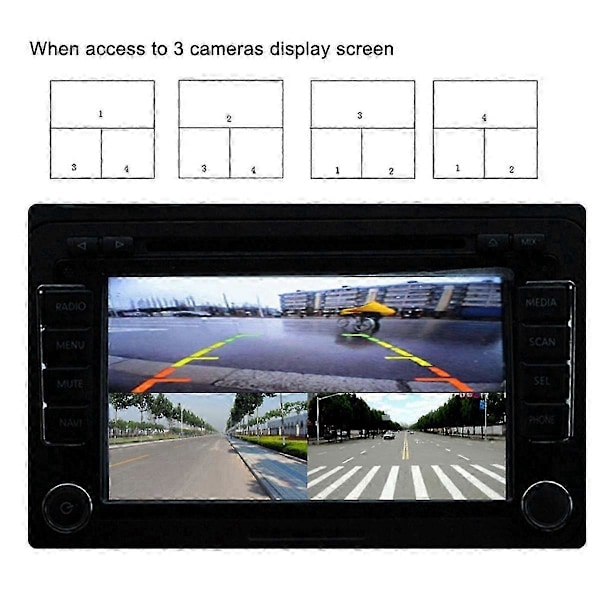 Mobil Digital Video Splitter 4 Kanal Mini Video Splitter 720P til Busser Lastbiler Både Yachts Køretøj Video Splitter