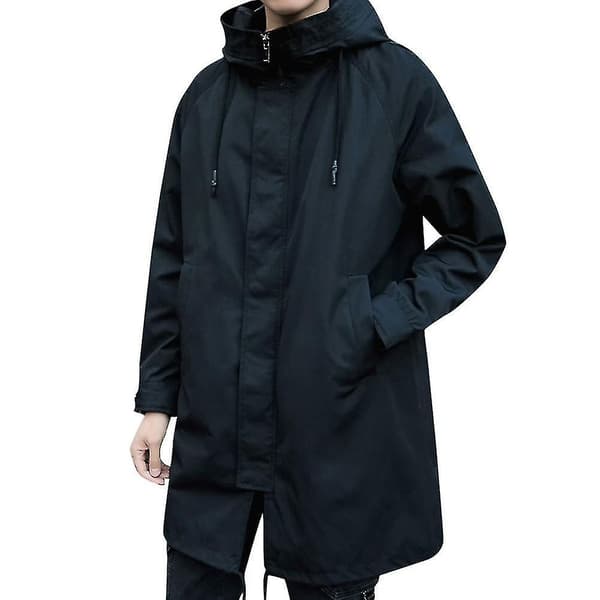 Herre Hette Solid Farge Trenchcoat Jakke 3XL